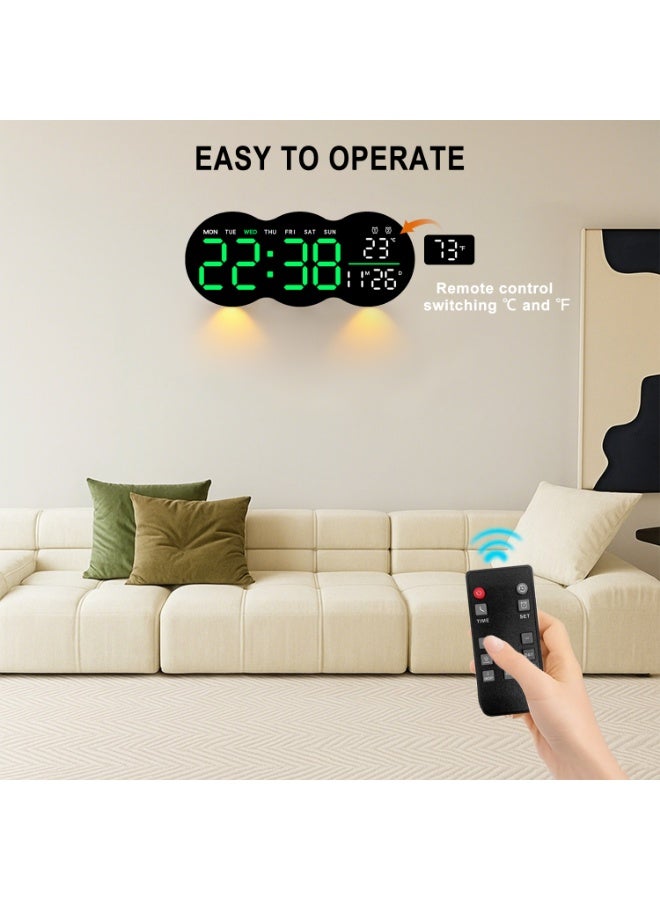 آي توما ساعة LED الرقمية ، ساعة الجدار الرقمية مع جهاز التحكم عن بعد ، ضوء الليل مع تاريخ الوقت يوم الأسبوع درجة الحرارة لغرفة المعيشة غرفة النوم ديكور المنزل - Image 5